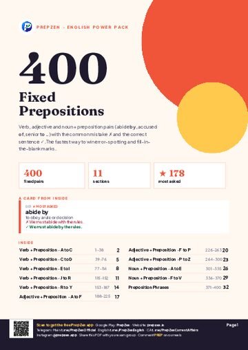 Fixed Prepositions 400 PDF cover