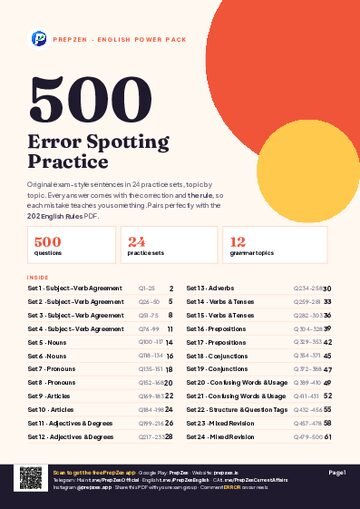 Error Spotting Practice 500 PDF cover