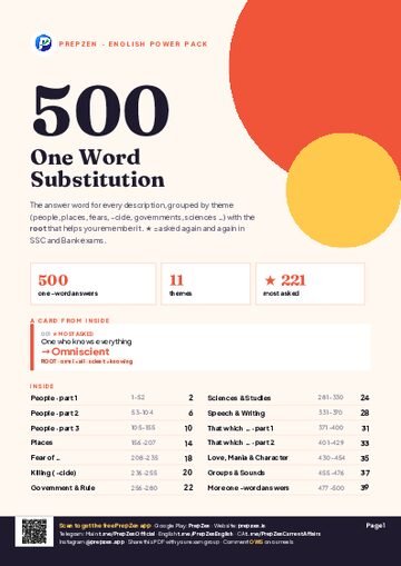 One Word Substitution 500 PDF cover