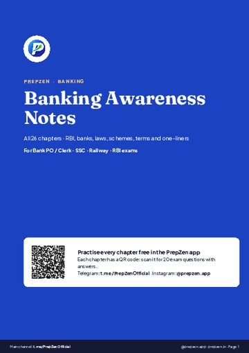 Banking Awareness Notes PDF cover