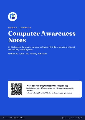 Computer Awareness Notes PDF cover