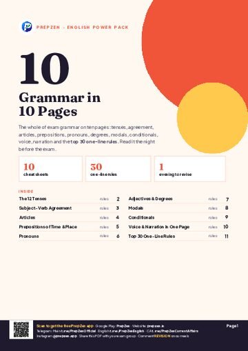 Grammar in 10 Pages PDF cover
